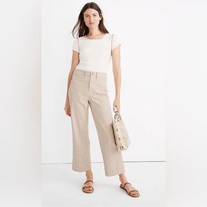 Madewell Slim Emmet Pants in peach gingham